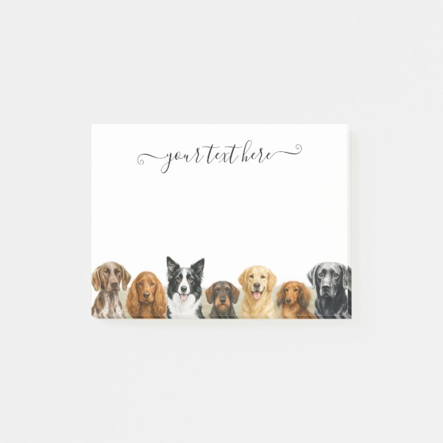 Post-it® Races de chiens à l'aquarelle (Devant)