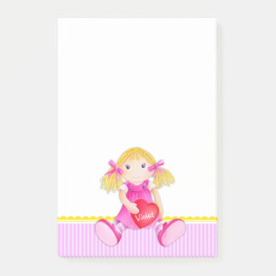 Post-it® Rag doll aquarelle art nommé post il note