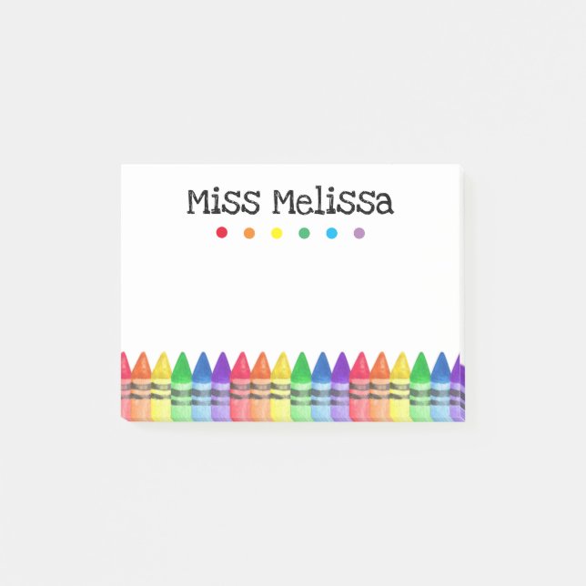 Post-it® Rainbow Crayons Preschool Enseignant Stick Notes (Devant)