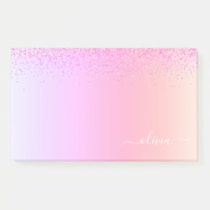 Post-it® Rainbow Pastel Girly Parties scintillant Metal Nom