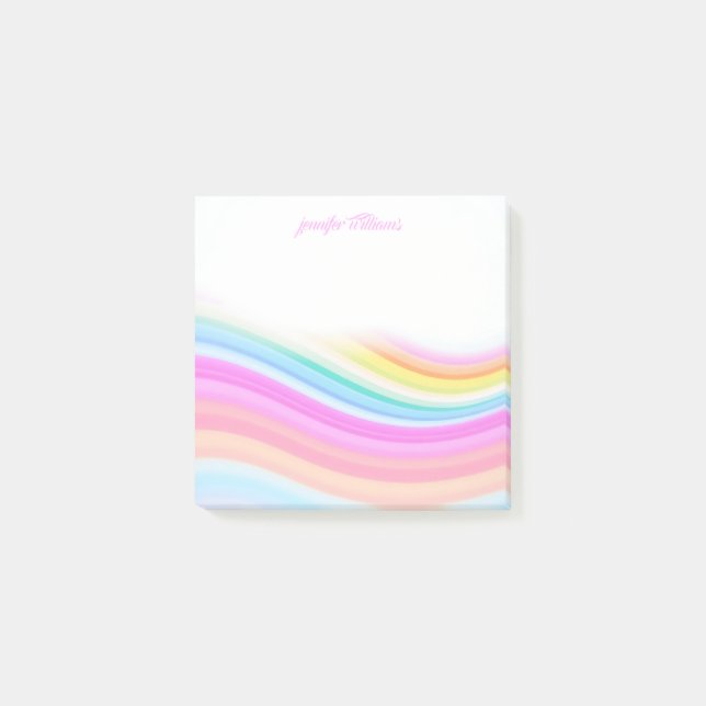 Post-it® Rainbow Stripes Pattern Pink Custom (Devant)