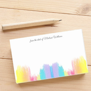 Post-it® Rainbow Watercolor Pretty Personalized Desk of