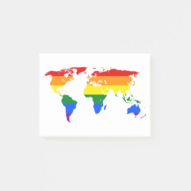 Post-it® Rainbow world Map (Devant)