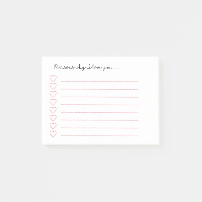 Post-it® Raisons pour lesquelles je t'aime............... (Devant)