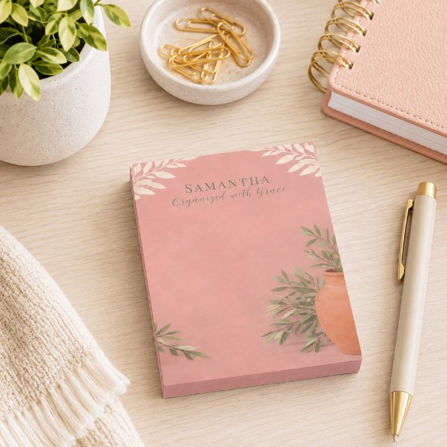Post-it® Rameau d'Olivier Rose Pâle Élégant  (Créateur téléchargé)