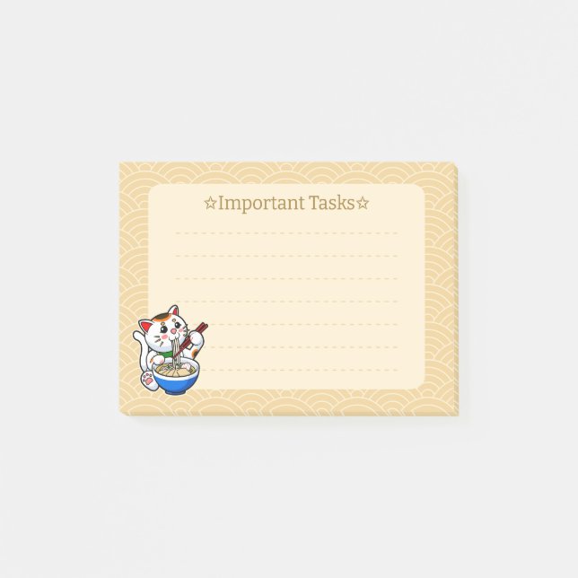 Post-it® Ramen Chat Chanceux (Devant)