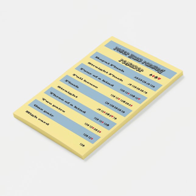 Post-it® Rançage main de poker Rander Blu & Yellow Stripes (Incliné)