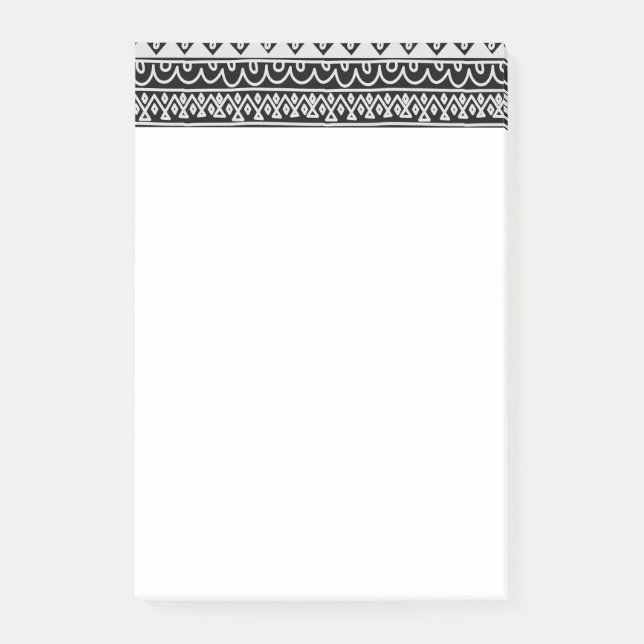 Post-it® Rangées de motifs gribouillés noir et blanc (Devant)
