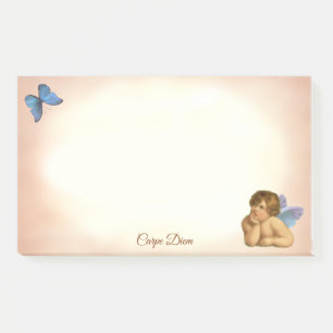 Post-it® Raphaël Cherub stylé & Papillon Bleu