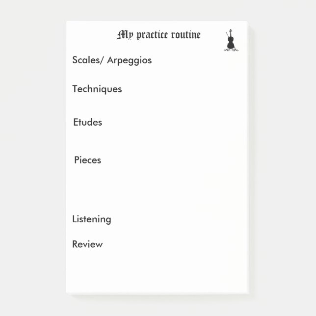 Post-it® Rappel de pratique (Devant)