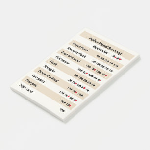 Post-it® Rappel de rang de main de poker avec les rayures