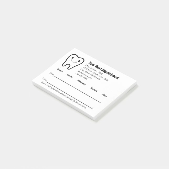 Post-it® Rappel de votre prochain rendez-vous chez le denti (Incliné)