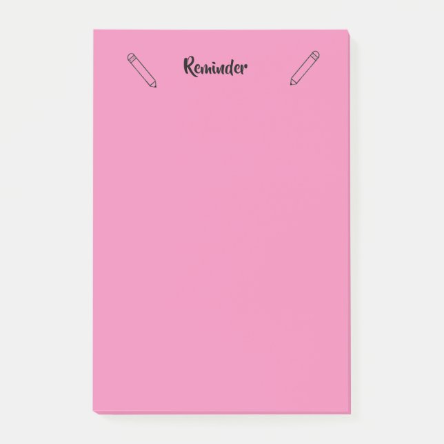 Post-it® Rappel Sticky Notes rose (Devant)