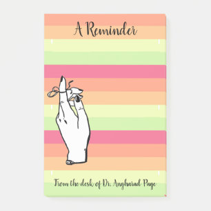 Post-it® Rappel vintage Sherbet Stripes Personnalisé 4X6