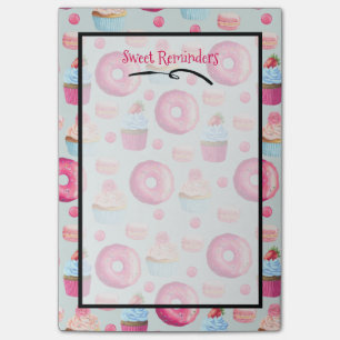 Post-it® Rappels Sweet Donut Macaron Et Motif Cupcake