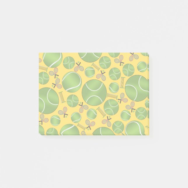 Post-it® Raquettes et filets de tennis jaunes (Devant)