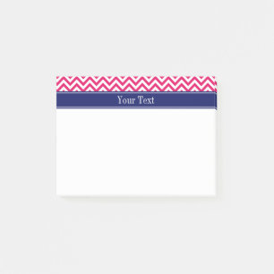 Post-it® Raspberry SLg Chevron Nom de la marine Monogramme