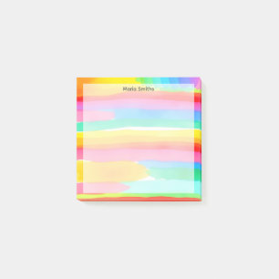 Post-it® Rayures arc-en-ciel aquarelle