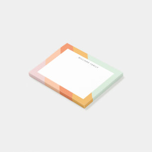 Post-it® Rayures diagonales colorées rétro bonbons pastel