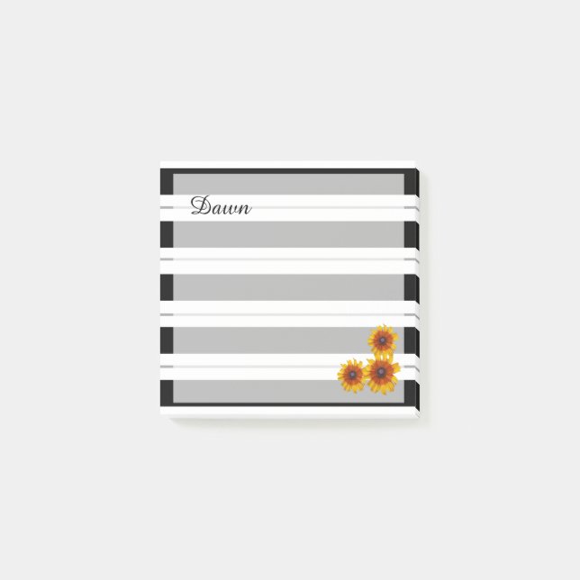 Post-it® Rayures et Tournesols (Devant)