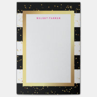 Rayures noires et blanches avec de l'or et le rose