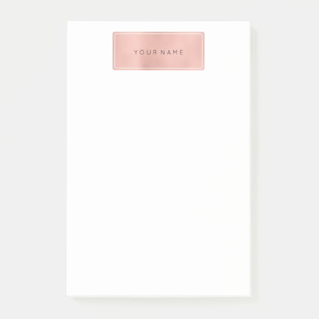 Post-it® Rectangle en poudre rose rose or blanc de luxe (Devant)
