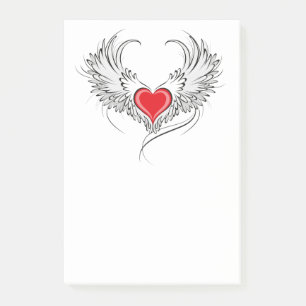 Post-it® Red Angel Coeur avec ailes