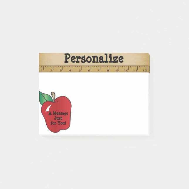 Post-it® Red Apple 🍎 message pour un enseignant (Devant)