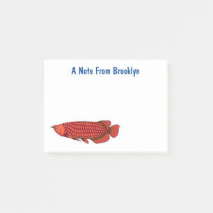 Post-it® Red Arowana fish cartoon