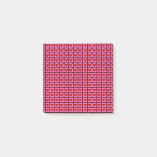 Post-it® Red Check Heart Motif Retro Chic Fournitures de bu