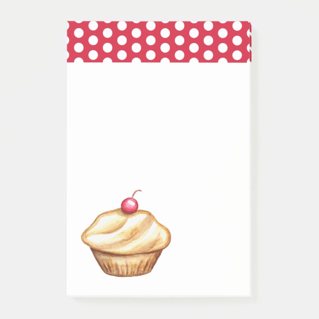 Post-it® Red Cherry Cupcake Post It Notes (Devant)