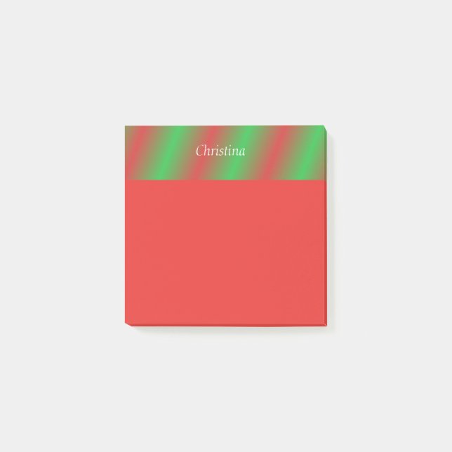 Post-it® Red Green Stripes Personnalisé 3x3 Publier les not (Devant)