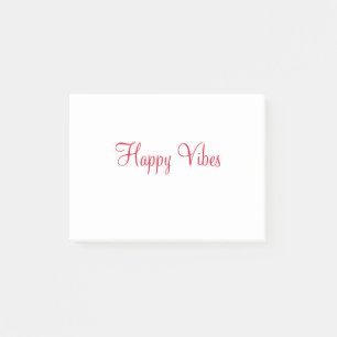 Post-it® Red happy vibes vacances simple minimum calligraph