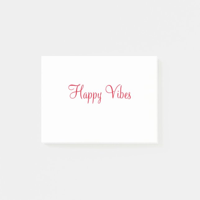 Post-it® Red happy vibes vacances simple minimum calligraph (Devant)