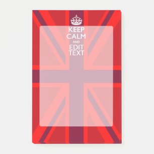 Post-it® Red Keep Calm Have Your Text on Union Jack Flag