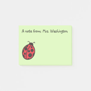 Post-it® Red Ladybug Teacher's Post It Notes Cadeau