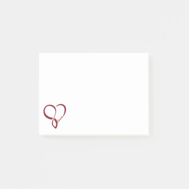 Post-it® Red Love Heart PostIt (Devant)