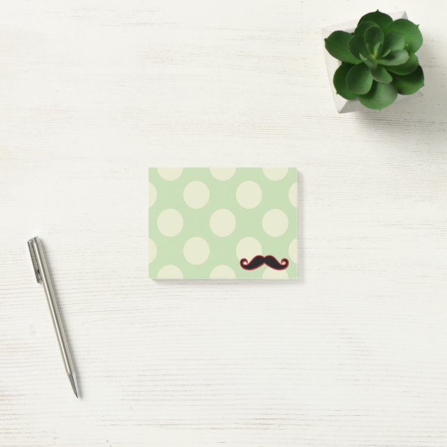 Post-it® Red Mustache, Curl Mustache, Stache, Polka Dots (Bureau)