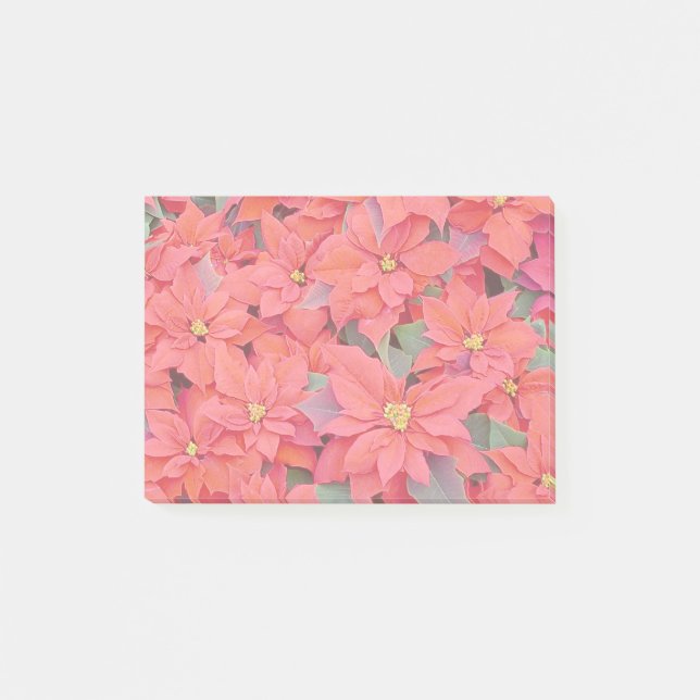 Post-it® Red Poinsettias I Christmas Holiday Floral Photo (Devant)