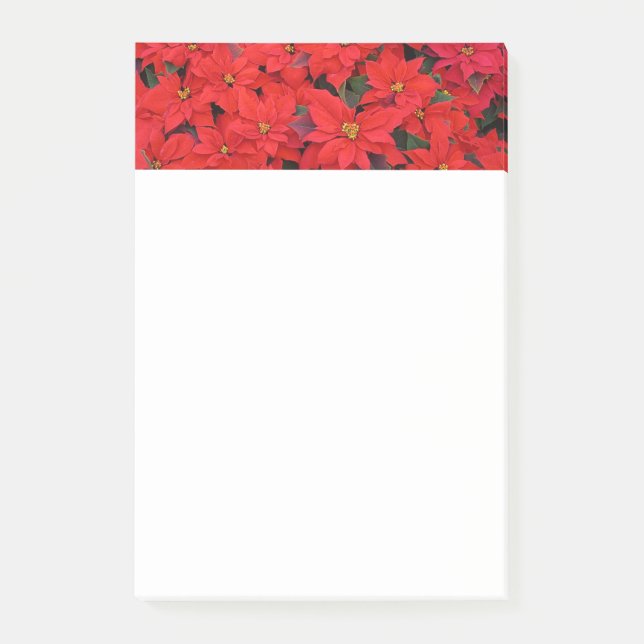 Post-it® Red Poinsettias I Christmas Holiday Floral Photo (Devant)