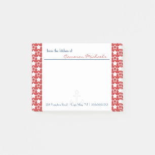 Post-it® Red White Blue Patriotic Stars Motif Monogramme