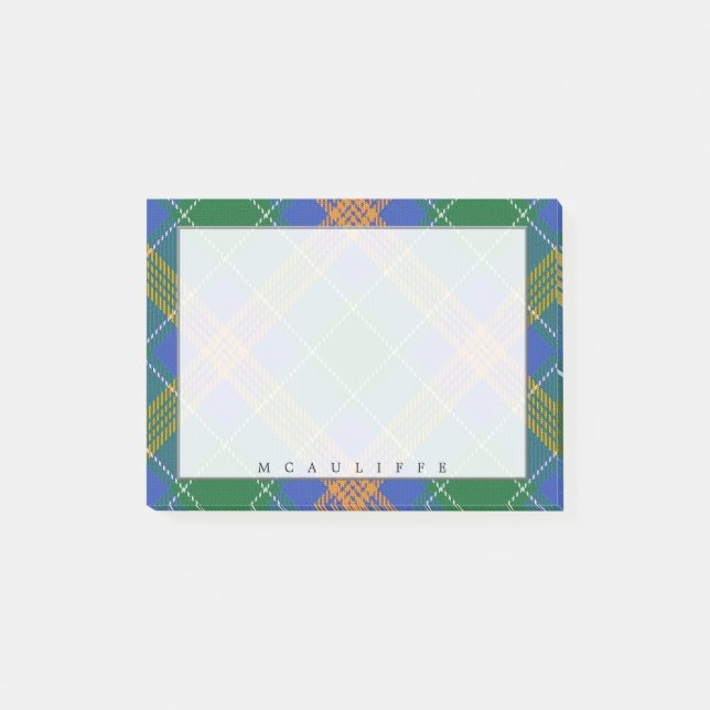 Post-it® Regal Irish Clan MacAuliffe McAuliffe Tartan (Devant)