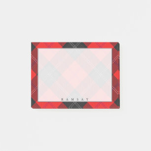 Post-it® Regal Scottish Clan Ramsay Tartan rouge et noir