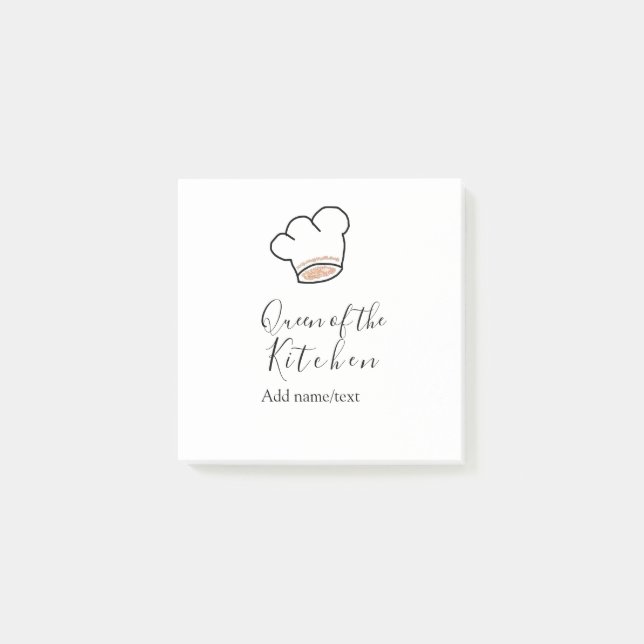Post-it® Reine de la cuisine chef cuisinier ajouter nom cou (Devant)
