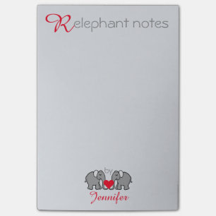 Post-it® "RElephant Notes" personnalisé gris et rouge