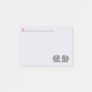 Post-it® "RElephant to Do" Grey Cute Elephant Pair
