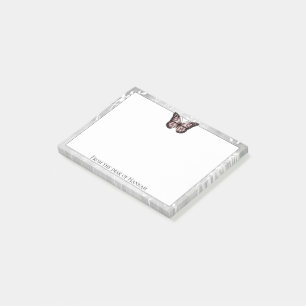 Post-it® Remarques sur papillon rose brillant