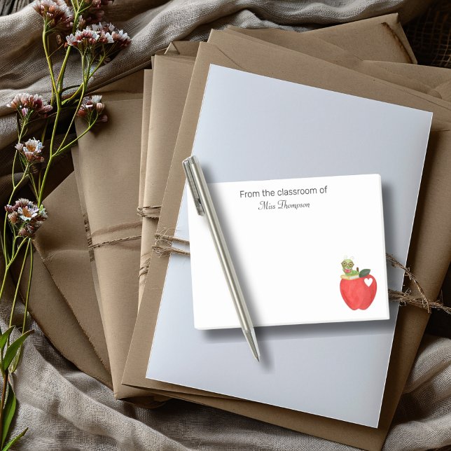 Post-it® Remerciement pour l'enseignant Classe Pomme Rouge  (Créateur téléchargé)