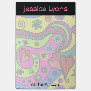 Post-it® Remous personnalisés de notes de post-it, coeurs,