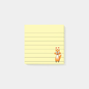 Post-it® Renard de dessin animé mignon animal doublé 3x3